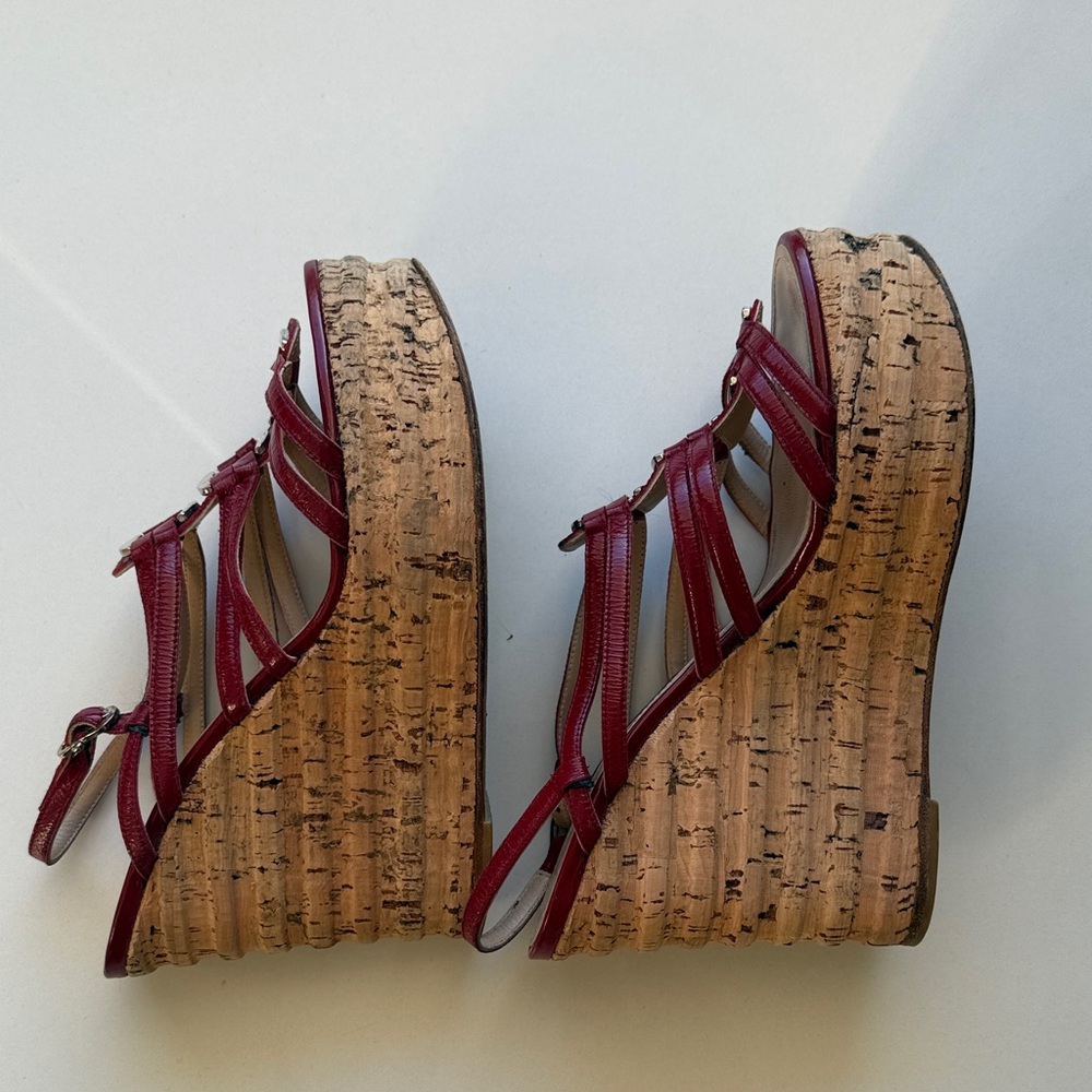 CHANEL Women's Burgundy Strappy Sandals Espadrilles - Picture 8 of 14